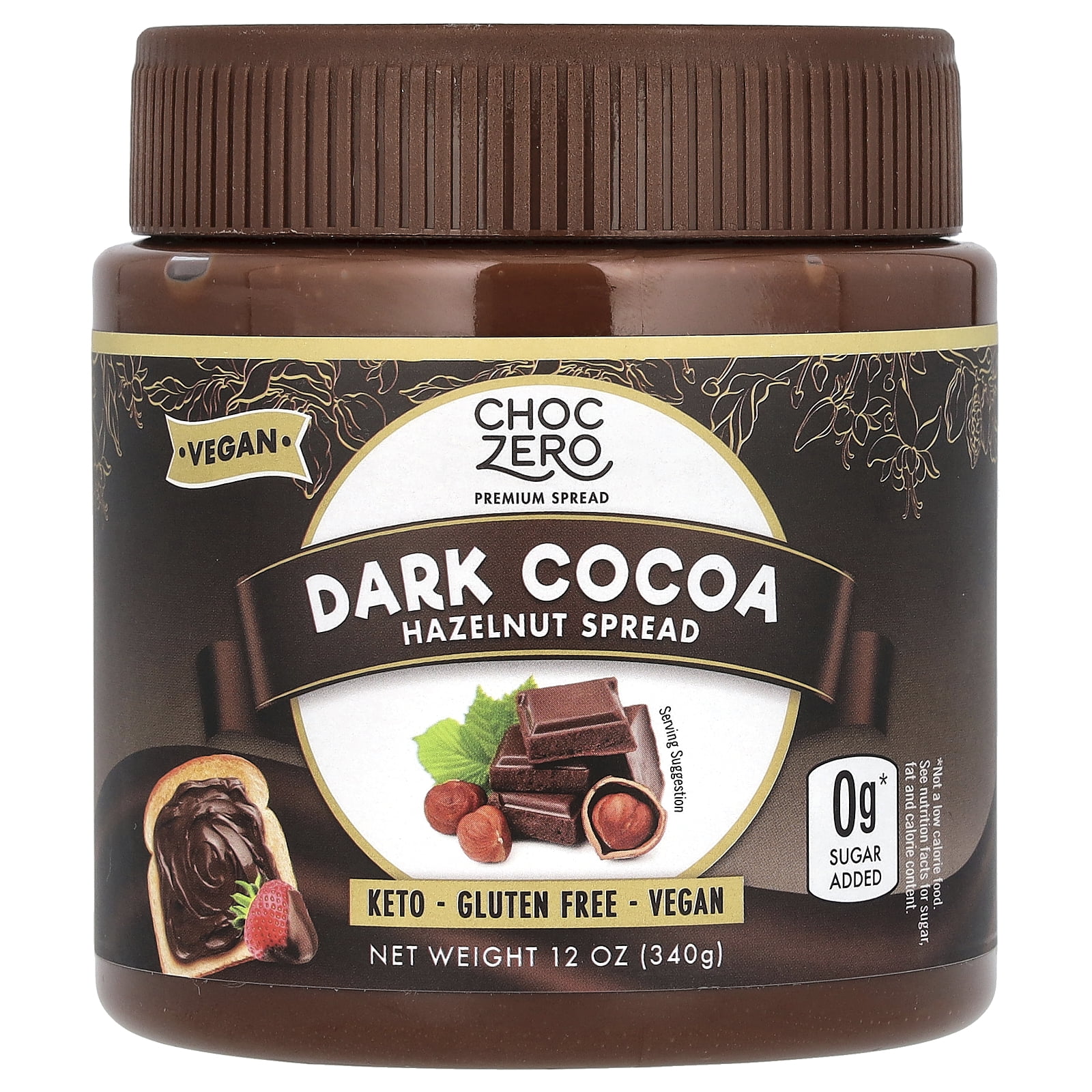 ChocZero Keto Spread, Dark Cocoa Hazelnut, 12 oz (340 g)