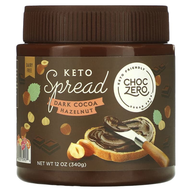 ChocZero, Keto Spread, Dark Cocoa Hazelnut, 12 oz Pack of 2