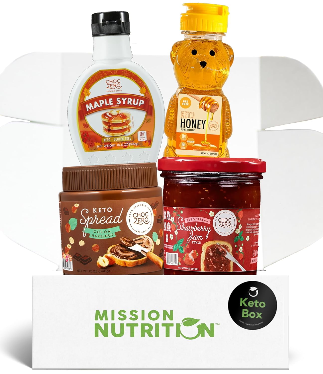 ChocZero Maple Syrup, Keto Honey Substitute, Cocoa Hazelnut Spread