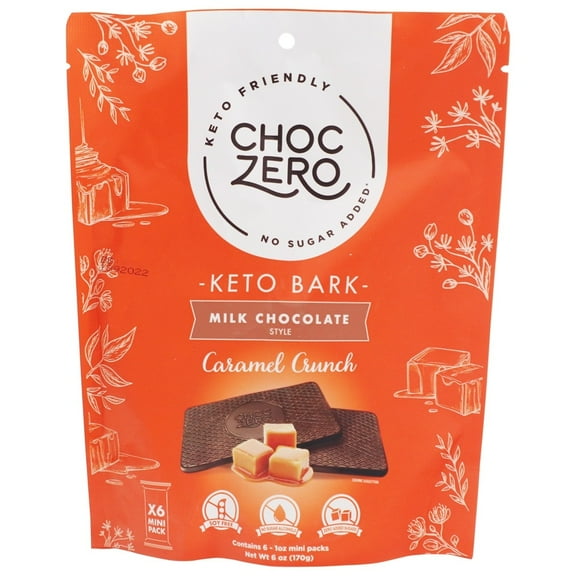 ChocZero - Milk Chocolate Keto Bark Caramel Crunch - 6 oz.