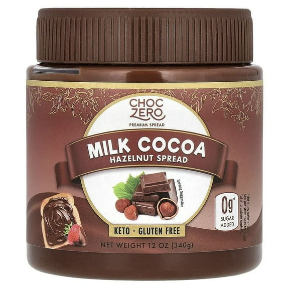 ChocZero, Milk Cocoa Hazelnut Spread, 12 oz Pack of 2
