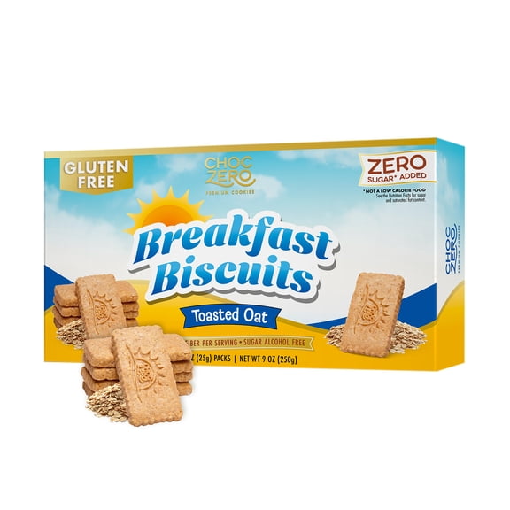ChocZero Toasted Oat Breakfast Biscuits, No Sugar Added, Gluten Free, Keto Friendly, 9oz