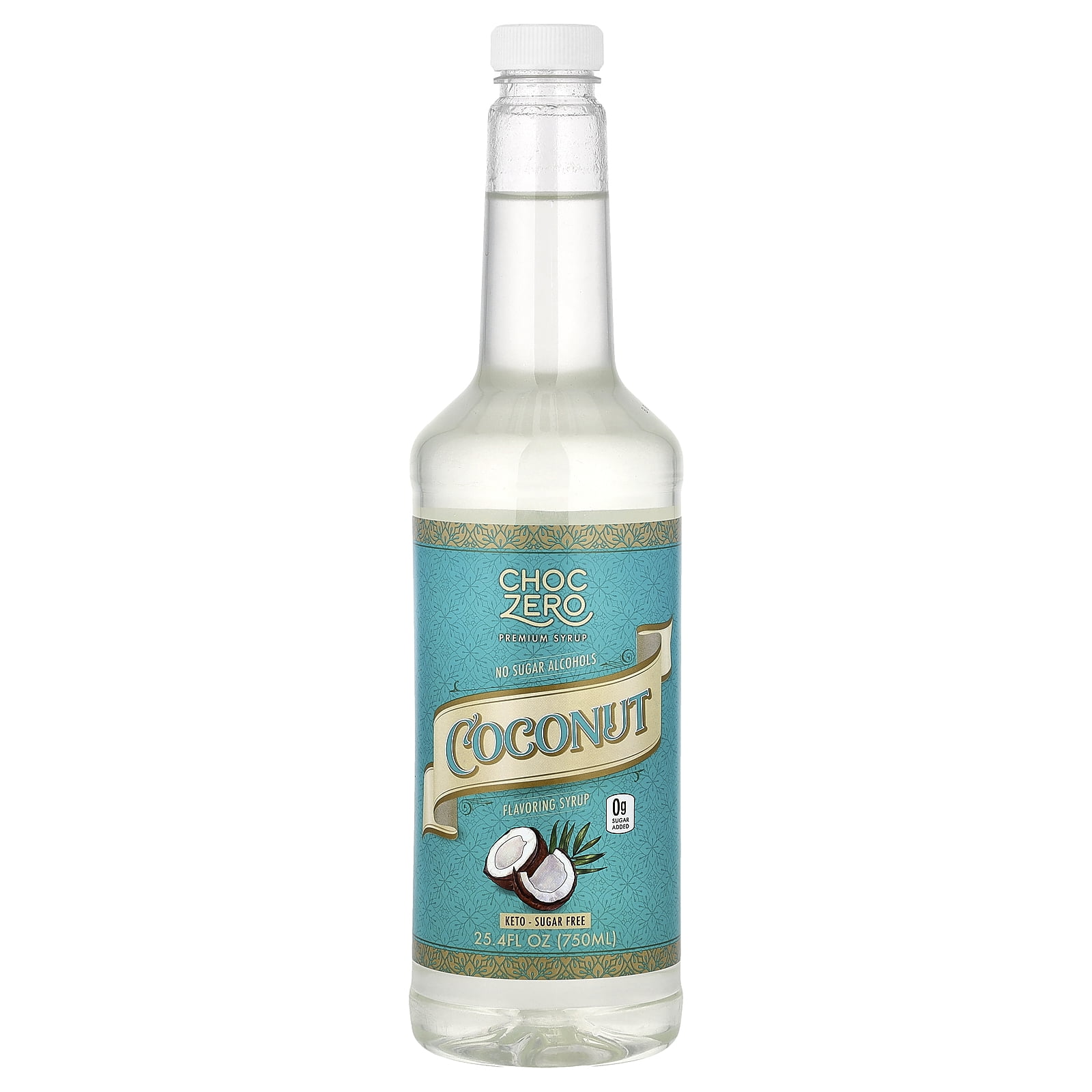 ChocZero Premium Syrup, Coconut, Sugar Free, 25.4 fl oz (750 ml
