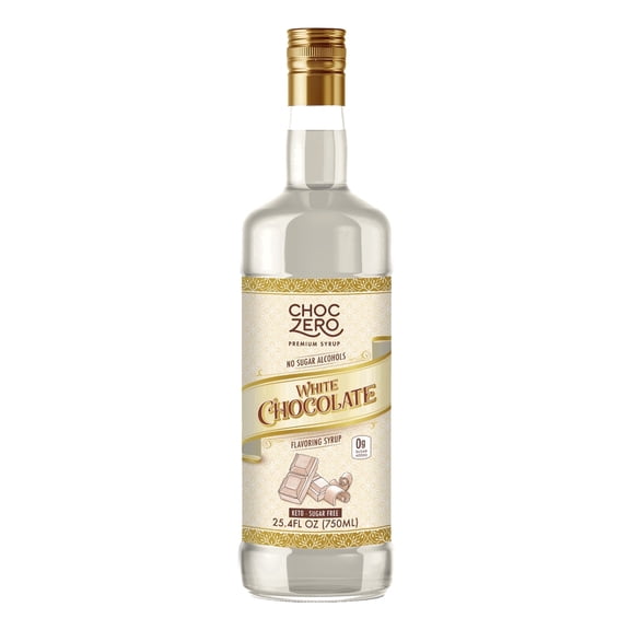 ChocZero Sugar Free White Chocolate Coffee Syrup, Keto, Low Carb, 25.4 fl oz Bottle