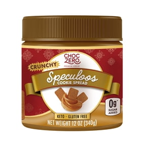 ChocZero Sugar Free Cookie Butter Spread, Crunchy Speculoos, Keto, Low Carb, 12 oz Jar