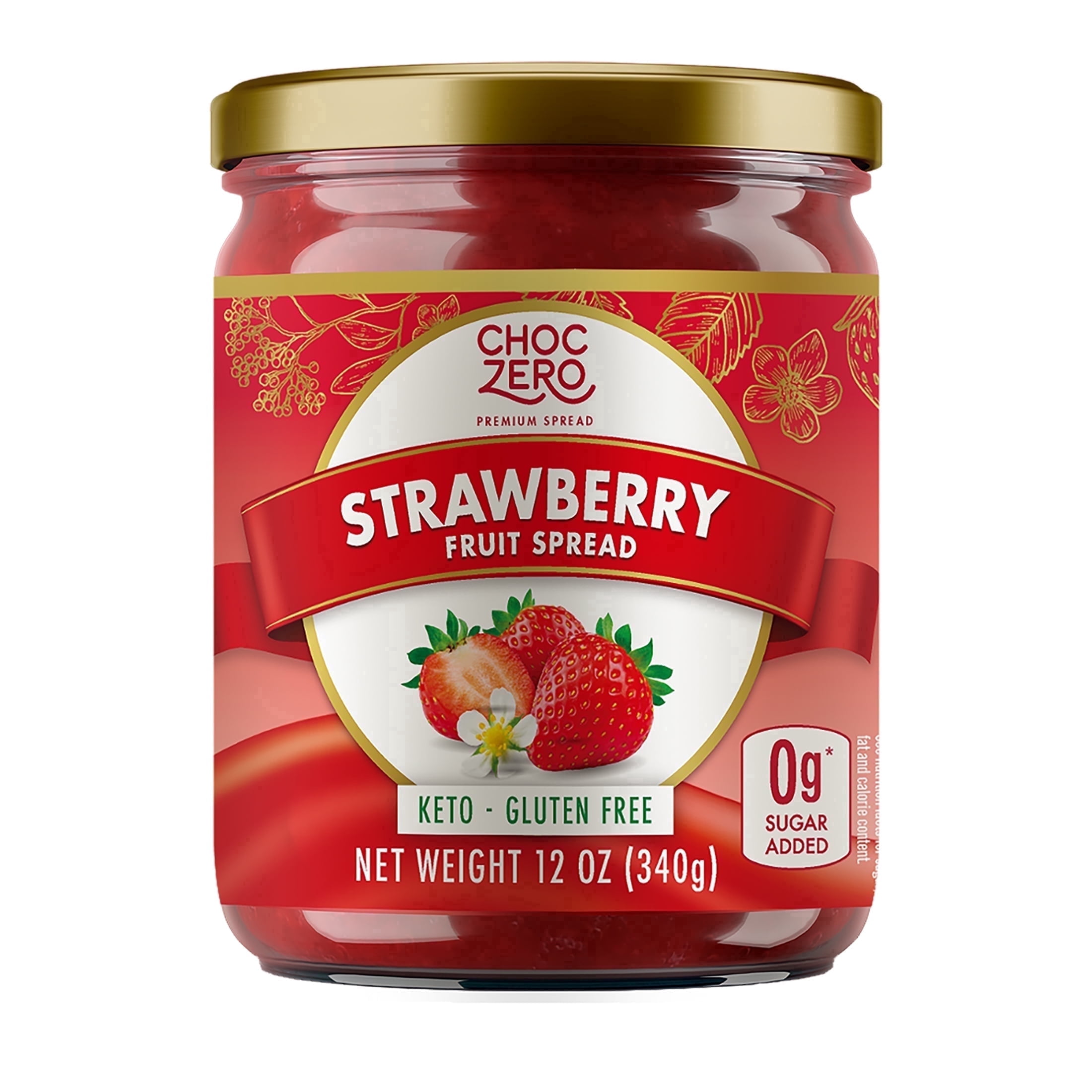 ChocZero Strawberry Jam, Sugar Free, Keto Friendly, Low Carb Fruit