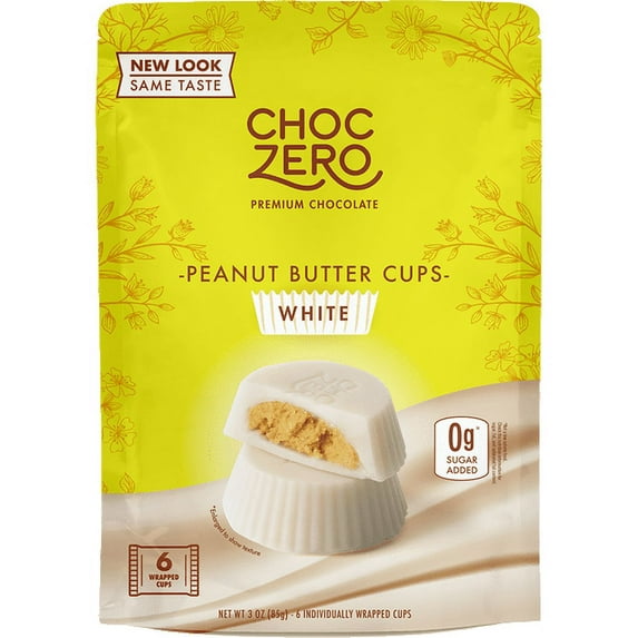 ChocZero, White Chocolate Peanut Butter Cups, 3 oz Pack of 2