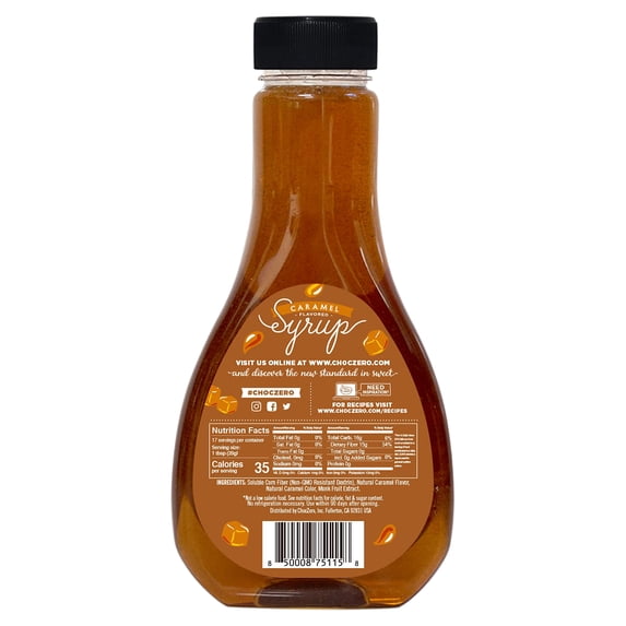 ChocZero's Caramel Syrup. Sugar free, Low Carb, No preservatives. Thick and Rich. Sugar Alcohol free, Gluten Free, Dessert and Breakfast Topping. 1 Bottle(12oz)