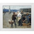 thumbnail image 1 of Chocarne-Moreau, Paul Charles 18x15 White Modern Wood Framed Museum Art Print Titled - The Little Traders, 1 of 4