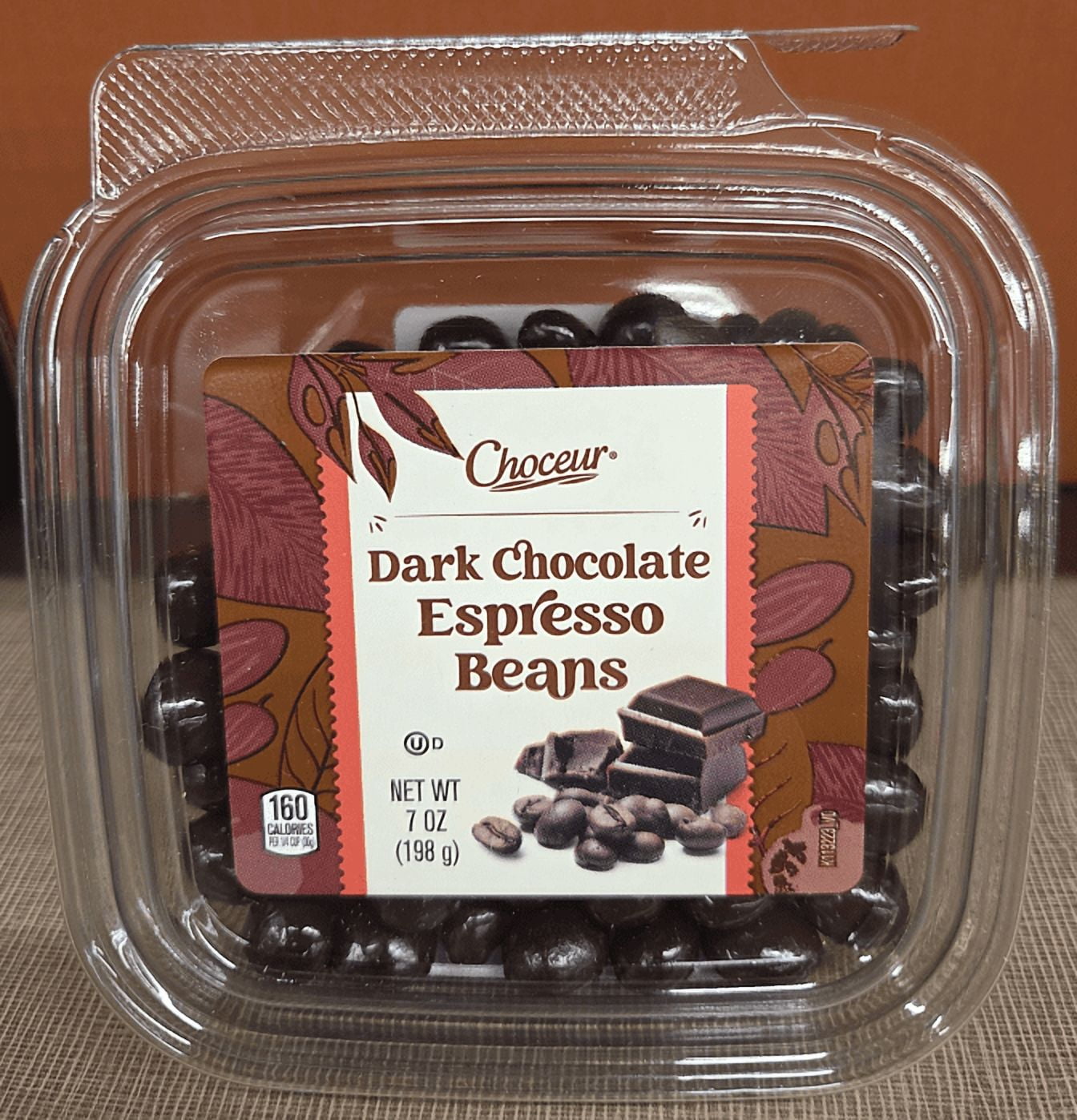 Choceur Dark Chocolate Espresso Beans 7oz 198g (Single Tub)