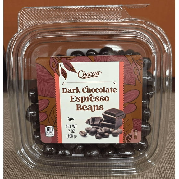 Choceur Dark Chocolate Espresso Beans 7oz 198g (Single Tub)