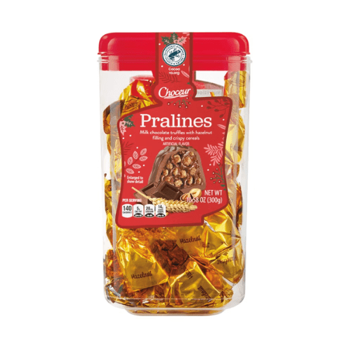 Choceur Pralines Milk Chocolate Truffles with Hazelnut Filling and Crispy Cereals, 10.58 oz,2 Pack