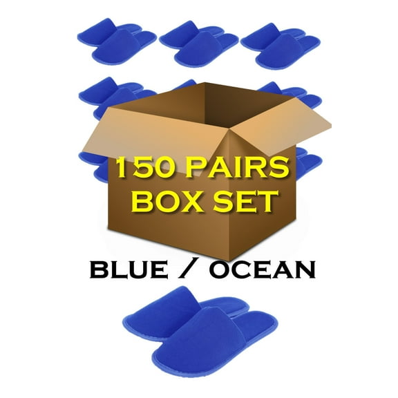 Chochili 150 Pairs Blue Fabric Packed Disposable Color Hotel Slippers for Airbnb Spa Salon Party Wedding Guests - US Men Women Size 10-11