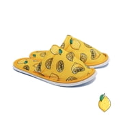 Chochili Men Lemon Home Slippers Yellow Lightweight Silent Walk Size 8 to 10