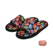 Chochili Men Macaron Open Toe Home Slippers Black and Green Lightweight Silent Walk Size 8 to 10