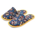 thumbnail image 1 of Chochili Men Mexican Skull Home Slippers Blue White Lightweight Silent Walk Size 8 to 10, 1 of 3