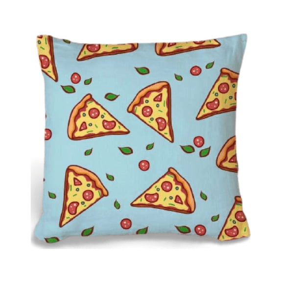 Chochili Pizza Home Decor Graphic Pillow Cases Cushion Cover 18X18 Turquoise