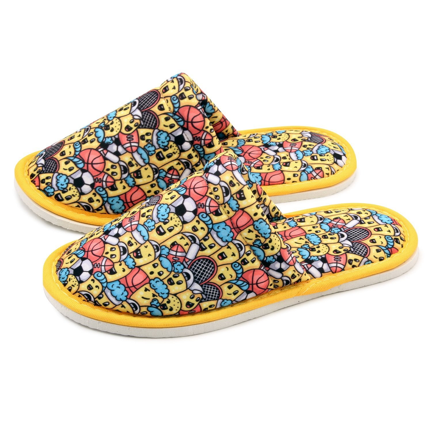 Women Minion Home Slippers Yellow Blue Lightweight Silent Walk Size 7 to 8