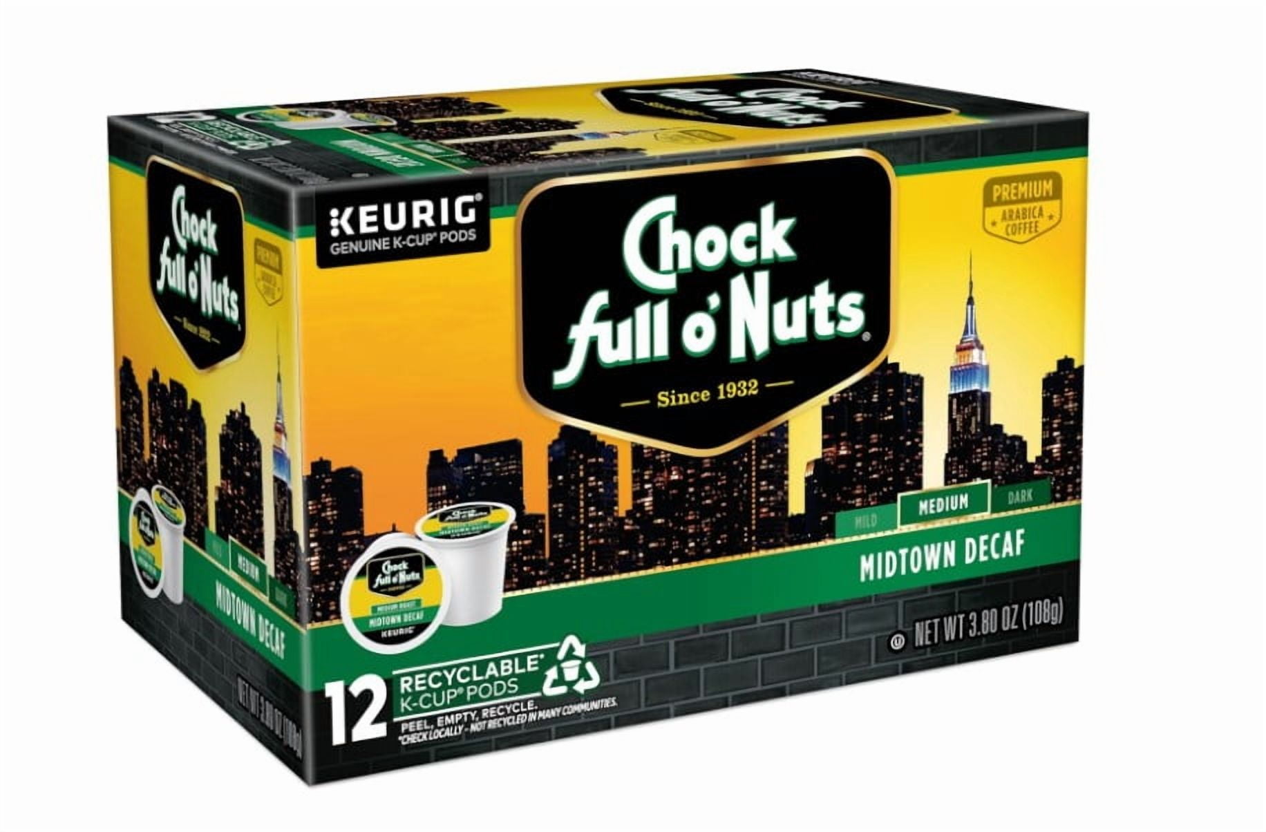 Chock Full o' Nuts Midtown Decaf Keurig K-Cup Coffee Pods (2-12CT
