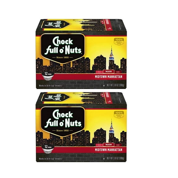 Chock Full o'Nuts Midtown Manhattan Coffee Single Serve Cups, 24 Count