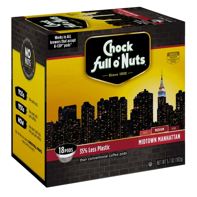 Chock Full o'Nuts® Midtown Manhattan Medium Roast Coffee Single Serve