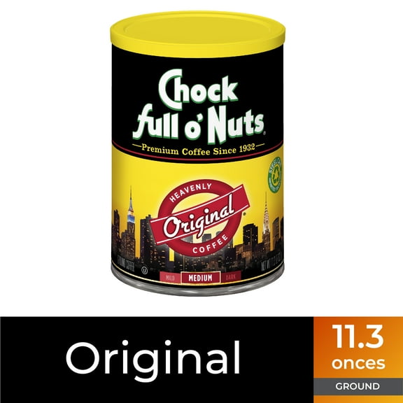 Chock Full oNuts Original Blend Ground Coffee, Medium Roast, 11.3 Oz. Can