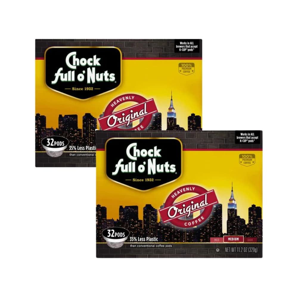 Chock Full o’Nuts Original, KCup Compatible Coffee Pods, EcoFriendly