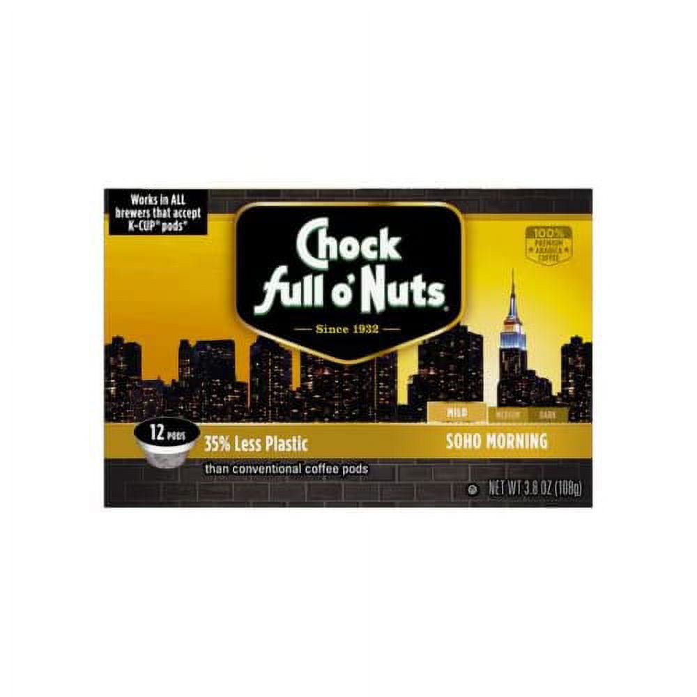 Chock Full oâ€™Nuts Soho Morning Mild Roast, KCup Compatible Pods (12