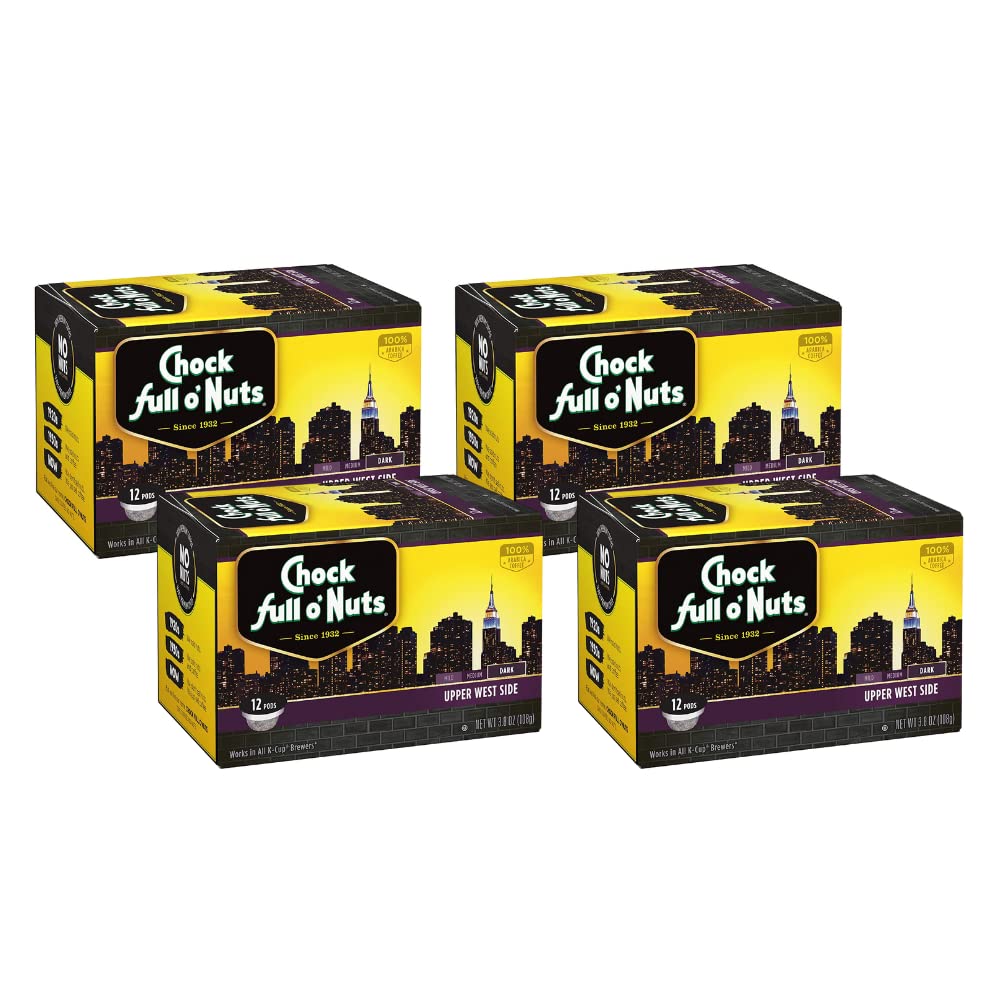 Chock Full o’Nuts Upper West Side Dark Roast, KCup Compatible Pods