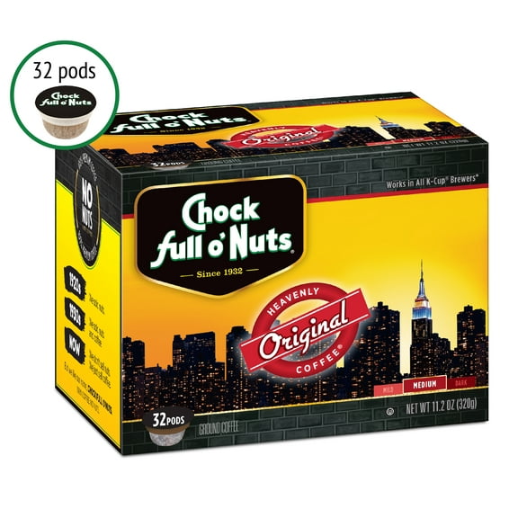 Chock full o'Nuts Original Medium Roast Single Serve Coffee 32 ct Box