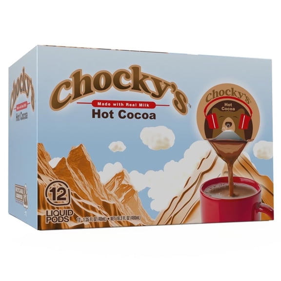 Chockys by Java House Single-Serve Hot Chocolate Pods - Peel and Pour Liquid Concentrate - Hot Chocolate - 12 Count