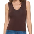 thumbnail image 1 of Choco Medium Size Women's Sleeveless V Neck Top, Basic Slim Fit Shirt, Sexy Casual Cute Going Out, Trendy Spring Summer 2024, 1 of 6