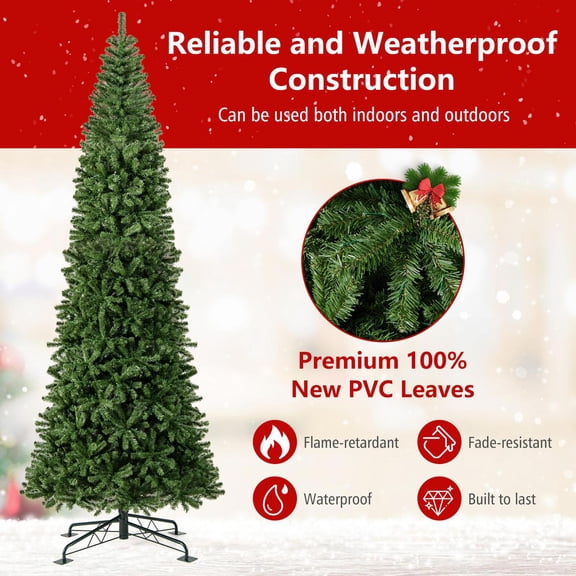 Choco Moon 12 FT Tall Prelit Hinged Artificial Tree with 2536 PVC Branch Tips, Artificial Plants Indoor Outdoor for Christmas Party