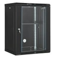 thumbnail image 1 of Choco Moon 15U Server Rack Cabinet, Wall-Mounted Network Enclosure with 18" Lockable Glass Door, Secure Data Storage Solution, 1 of 4