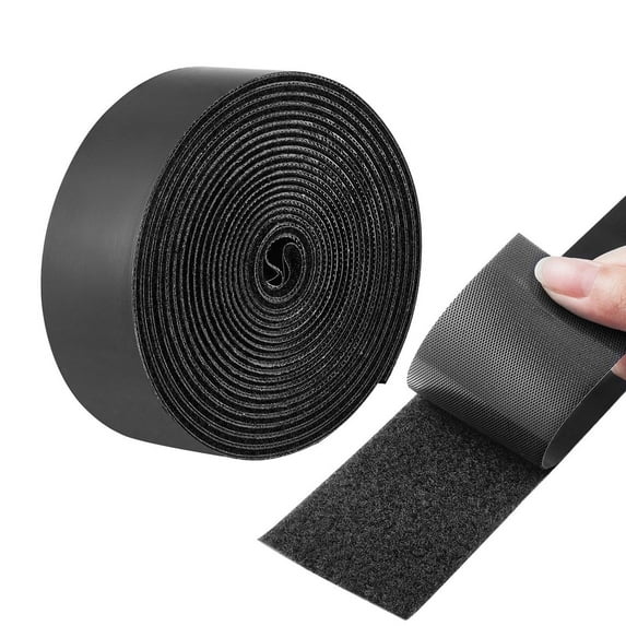 Choco Moon 15ft x 2" Hook Loop Tape and 16.4ft x 0.94" Double-Side Strips, Perfect for Home and Tool Room, Black + Red