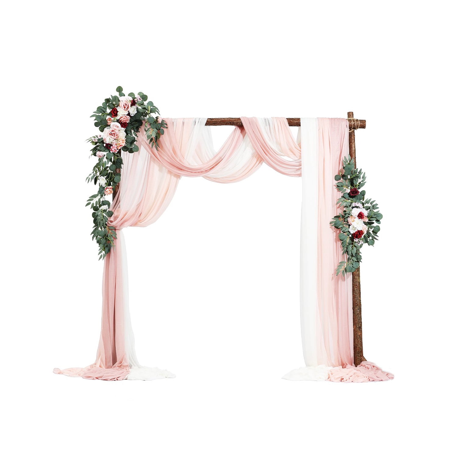 Aperturee Set of 2 Colorful Artificial Floral Moon Arch