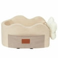 thumbnail image 1 of Choco Moon Center Console Dog Car Seat Dog Booster Car Seat for Small Dog 8 lbs, Pet Safety Seat, Light Brown, 1 of 11