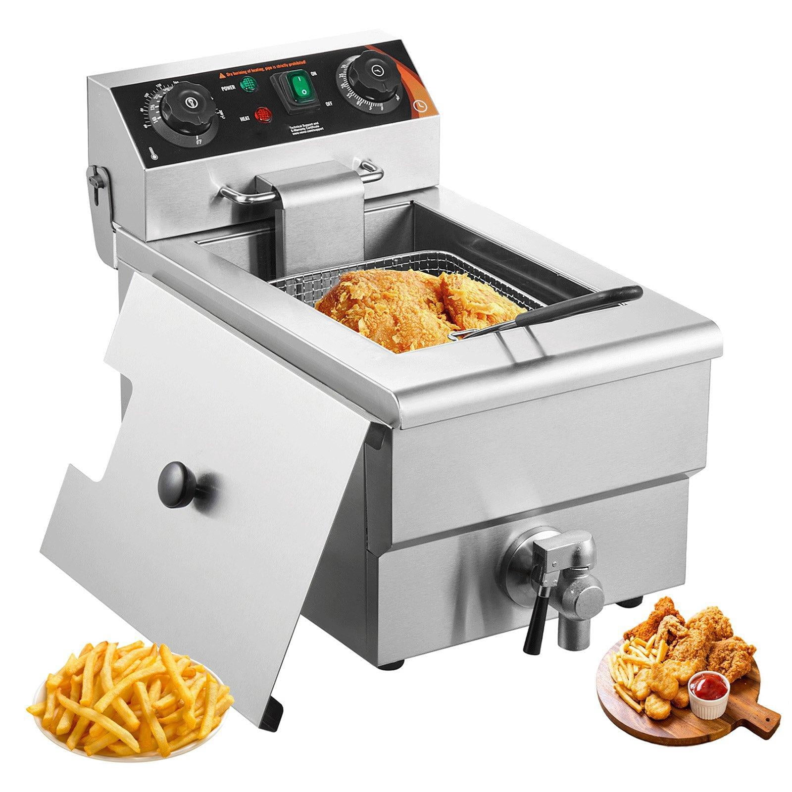 Choco Moon Commercial Electric Deep Fryer Countertop Fryer 1500W 11.6Qt