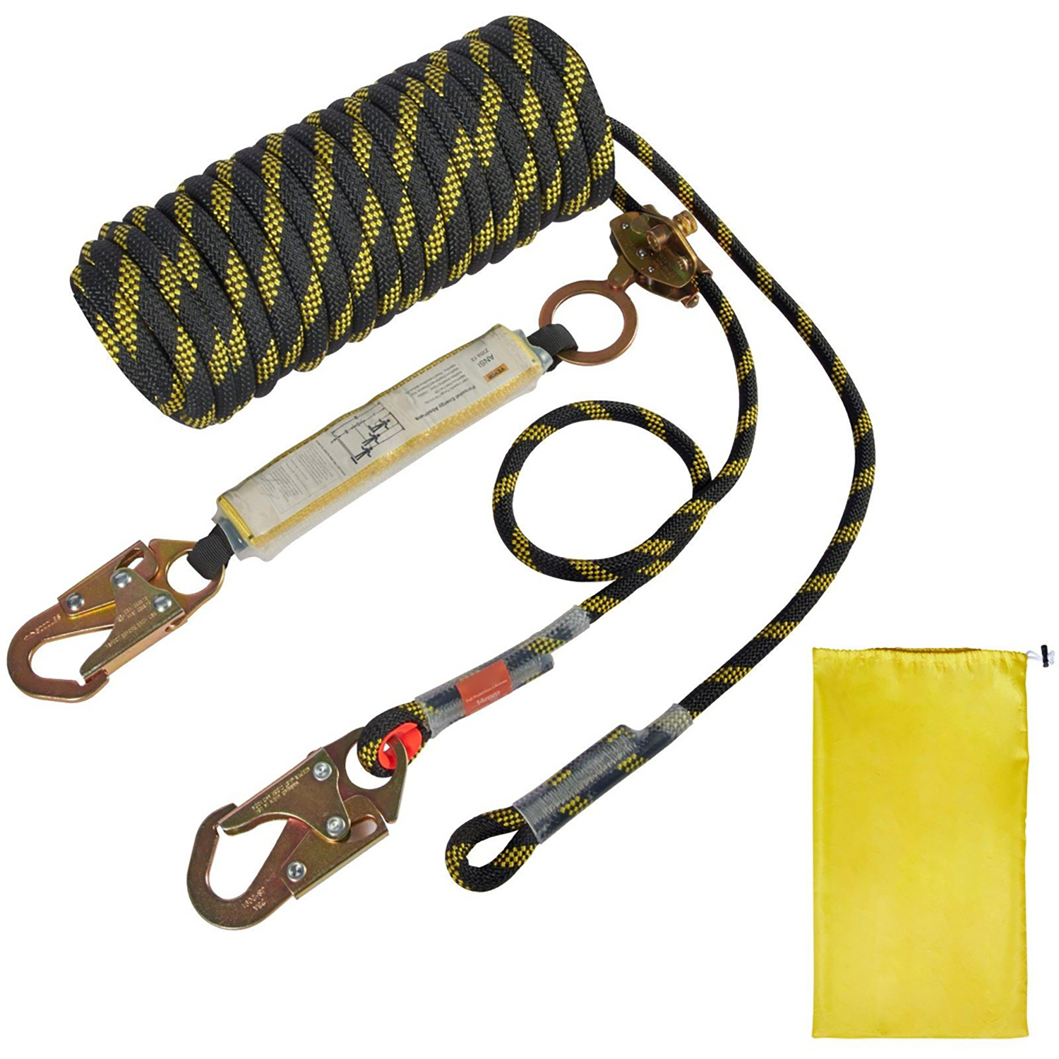 Choco Moon Fall Protection Rope 0.55'' x 100' Polyester, 30KN Steel ...