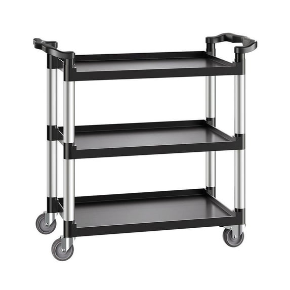 Choco Moon Heavy Duty Utility Cart 500 lbs Capacity 3-tier Mobile Service Caddy, Industrial Duty Cart for Commercial Use, Sturdy Cart with Large Wheels