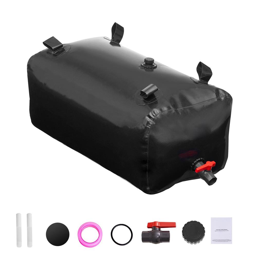 Choco Moon Large Capacity Collapsible Water Tank, 30 Gallon PVC Storage Bladder, Black, Perfect for Outdoor Camping, Emergency Preparedness