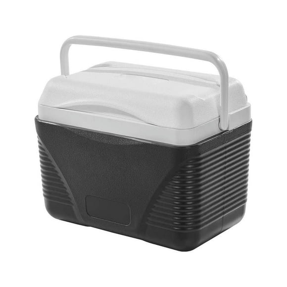 Choco Moon Portable Cooler, 8.5 QT Insulated Hard Cooler, 12 Can Capacity with Handles, Durable and Lightweight Cooler, Grey-White