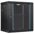 thumbnail image 1 of Choco Moon Ultra-Safe IT Server Enclosure, 15.5" Depth, 12U Rack, Heavy Duty 200lb Capacity, Lockable Glass Side Panels, Ideal for A/V & IT Equipment Protection, 1 of 11