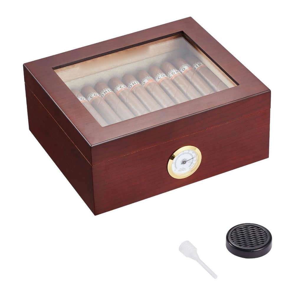 Choco Moon Versatile 50 Cigars Humidor, Glasstop Cedar Cigar Storage ...