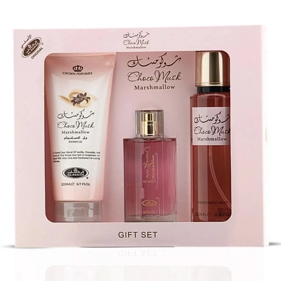 AlRehab Choco Musk Marshmallow 3Piece Gift Set Unisex | 50ml / 1.69floz + Extras