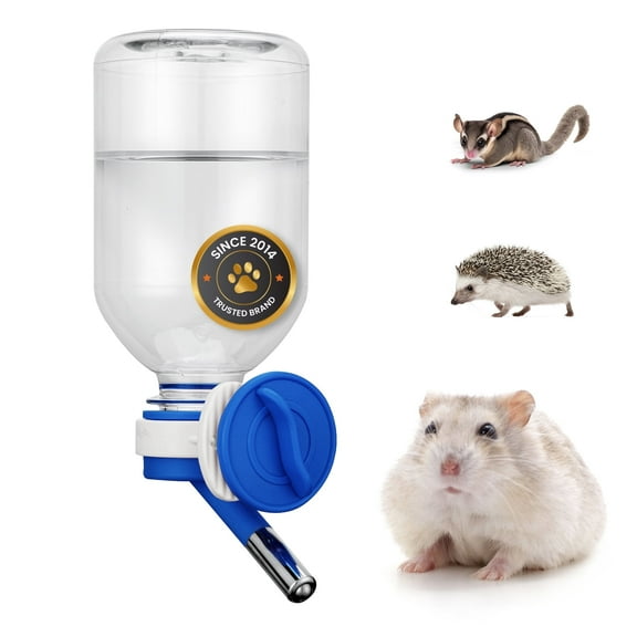Choco Nose Patented No-Drip Hamsters Water Bottle/Feeder/Dispenser Hedgehogs/Gliders/Rats/Mice/Critters/Gerbils/ Animals Crates/Adjustable Cage Mount. 10.2 Fl oz. Leak-proof Nozzle 10mm Blue (C125)
