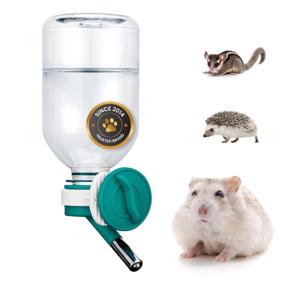 Choco Nose Patented No-Drip Hamsters Water Bottle/Feeder/Dispenser Hedgehogs/Gliders/Rats/Mice/Critters/Gerbils/ Animals Crates/Adjustable Cage Mount. 10.2 Fl oz. Leak-proof Nozzle 10mm Green (C125)