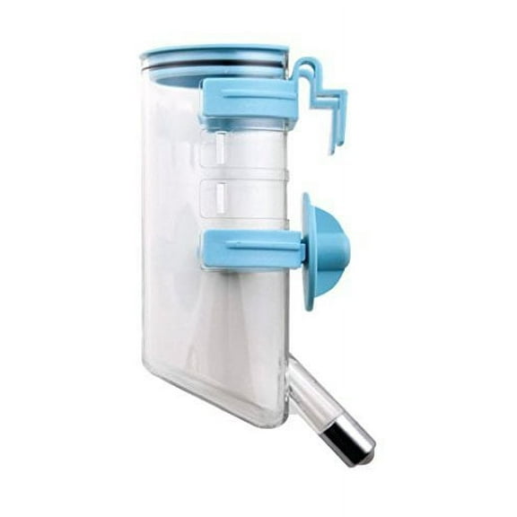 Choco Nose Patented No-Drip Dog Water Bottle/Feeder with Hook for Dogs/Cats and Other Small-Medium Sized Animals - for Cages, Crates or Wall Mount. 13.5 Oz. Leak-Proof Nozzle 16mm, Blue (H220)