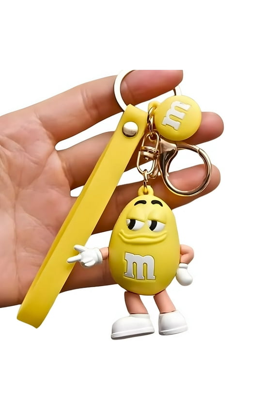 ChocoBean Doll Pendant Key Chains ,Thoughtful Gift for Chocolate Fans, Yellow