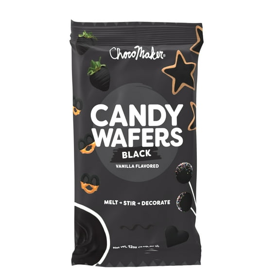 ChocoMaker Black Vanilla Flavored Candy Wafers 12oz (340.2g), Gluten Free, Wheat Free